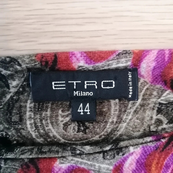 Etro Wool Blend Floral Paisley 3/4 Sleeve Dress 44IT or 8 US Luxury Art to Wear - Picture 12 of 16